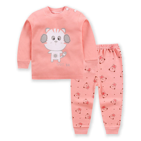 2020 New Children Spring Autumn Clothing Girls Coat + Long Pants Suit Kids Cotton Underwear Set Baby Boys Cartoon Clothes