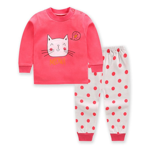 2020 New Children Spring Autumn Clothing Girls Coat + Long Pants Suit Kids Cotton Underwear Set Baby Boys Cartoon Clothes