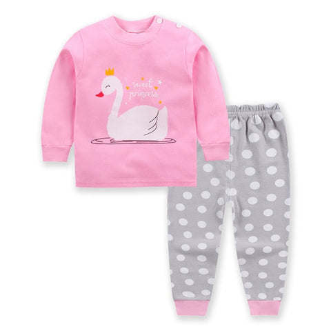 2020 New Children Spring Autumn Clothing Girls Coat + Long Pants Suit Kids Cotton Underwear Set Baby Boys Cartoon Clothes