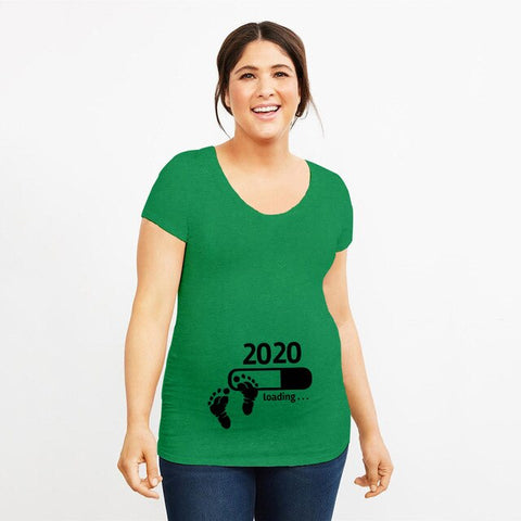 2020 Loading Pregnancy Tops Tee New Mummy Pregnancy Announcement Shirt White O-neck Soft Tee Shirts Present for New Mom