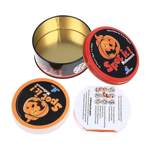 spot it and dobble card game table Board Game For Dobbles Kids Spot Cards It Go Camping Metal Tin Box SHALOM HALLOWEEN toys