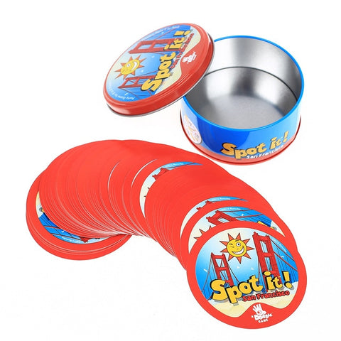 spot it and dobble card game table Board Game For Dobbles Kids Spot Cards It Go Camping Metal Tin Box SHALOM HALLOWEEN toys