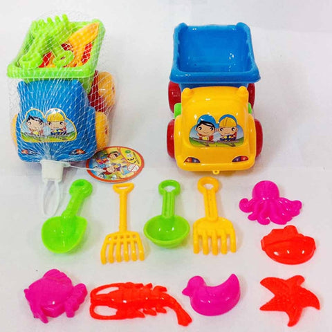 15cm 11 Pieces Set Small Beach Toys Summer Play Children Dredging Shovel Sand Mold Kid Baby Outdoor Games Play House Toy Car G38