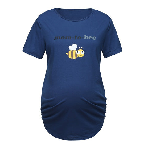 New Fashion 2019 Summer For Women Pregnancy Short Sleeve Tee Tops Bee Letter Print Nusring Baby T-Shirt Maternity Clothes