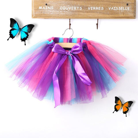 Fashion Baby Kids Skirts 0-8Y Kids Baby Girls' Bowknot RAINBOW Tutu Dancing Skirt Princess Party Colorful Clothing