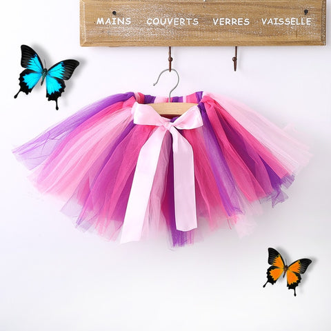 Fashion Baby Kids Skirts 0-8Y Kids Baby Girls' Bowknot RAINBOW Tutu Dancing Skirt Princess Party Colorful Clothing