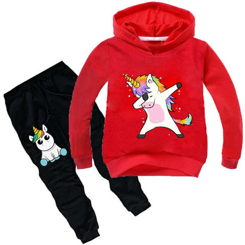 Baby Boys Girls Unicorn Sport Clothing Set Boy Sets Hoody Sweatershirt Pants Toddler Kids Clothes Children Causal Thin Tracksuit