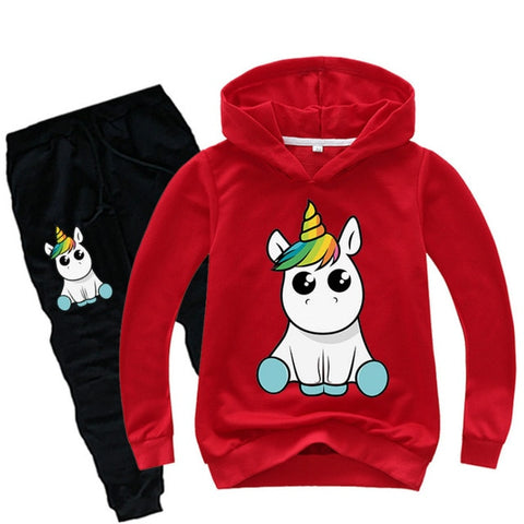 Baby Boys Girls Unicorn Sport Clothing Set Boy Sets Hoody Sweatershirt Pants Toddler Kids Clothes Children Causal Thin Tracksuit