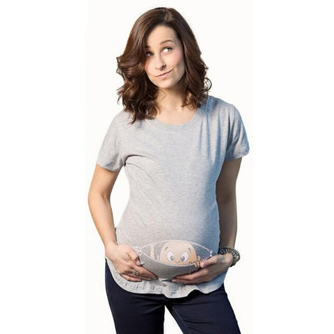 Summer Pregnant Maternity T Shirts Short Sleeve Casual Pregnancy Clothes Funny for Pregnant Women Marternity Clothing Tees Tops