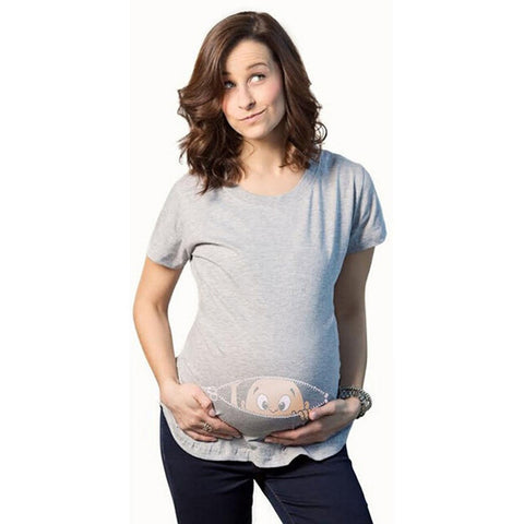 Summer Pregnant Maternity T Shirts Short Sleeve Casual Pregnancy Clothes Funny for Pregnant Women Marternity Clothing Tees Tops