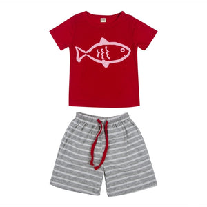 2020 Brand New Toddler Kid Baby Boys' Summer Clothes Pocket T-Shirt Tops Short Pants Striped Casual Outfit Set Summer Clothing