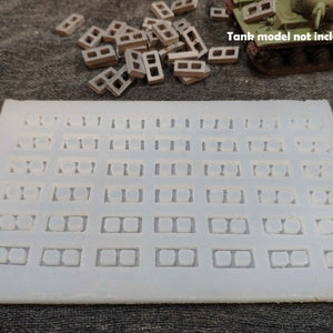 Miniature model  1:35-1:43  Silica gel mold for hollow brick  42 grid  Sand table building model materials