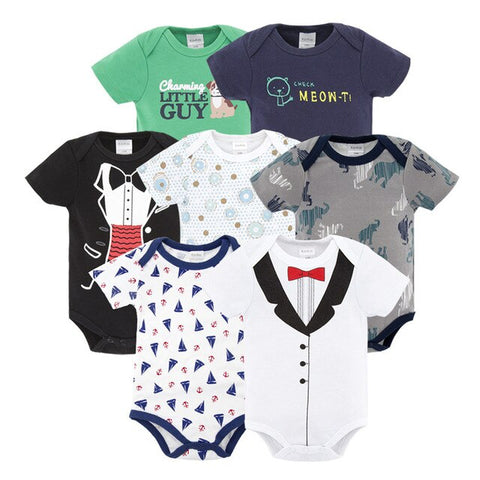 baby boys' rompers clothing set 7pcs romper clothes boy cotton jumpsuit cotton girls sets