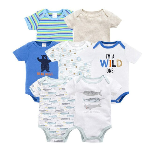 baby boys' rompers clothing set 7pcs romper clothes boy cotton jumpsuit cotton girls sets