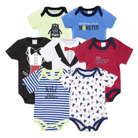 baby boys' rompers clothing set 7pcs romper clothes boy cotton jumpsuit cotton girls sets