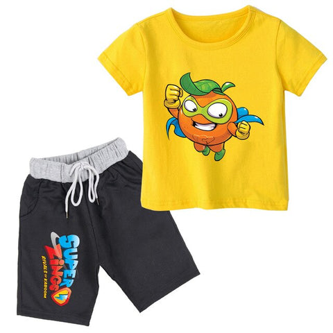 Boys' Clothing Sets Super Zings Children's Suit Summer Kids Boys Suits Superzings Print Children's Suit Baby New Two-piece Suits