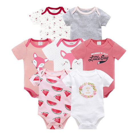 baby Boys' Rompers sets newborn bodysuit 7pcs/lot clothing cotton summer girls jumpsuit