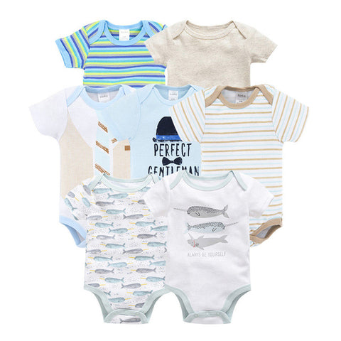 baby Boys' Rompers sets newborn bodysuit 7pcs/lot clothing cotton summer girls jumpsuit