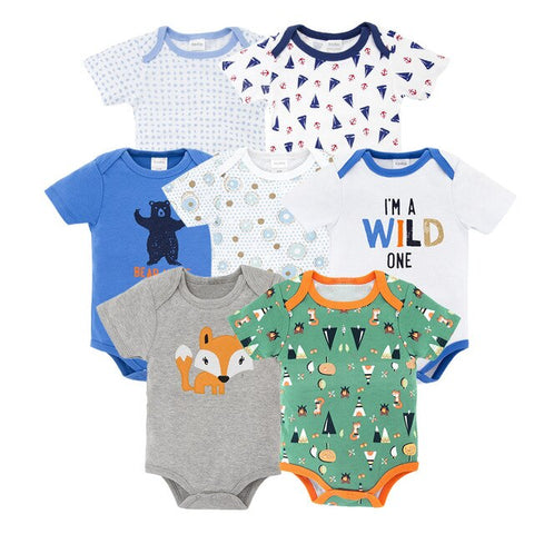 baby Boys' Rompers sets newborn bodysuit 7pcs/lot clothing cotton summer girls jumpsuit