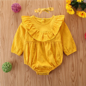 Girls' Jumpsuit Long Sleeve One Piece Baby Romper Short Crawling Clothes Childrenswear Infants Clothes Autumn Clothing