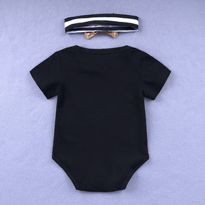 2019 Summer Baby Onesie Cotton Short Sleeved Kazakhstan + Hair Band INS Hot Selling Girls' Clothing Multi--