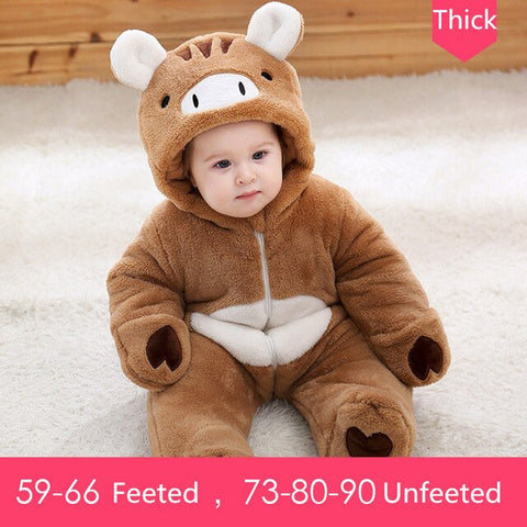 Baby Boy's Clothing Baby Girls's Winter Thicken Clothes Newborn Flus Cotton Toddler Rompers Outfit Jumpsuits Free Drop Shipping