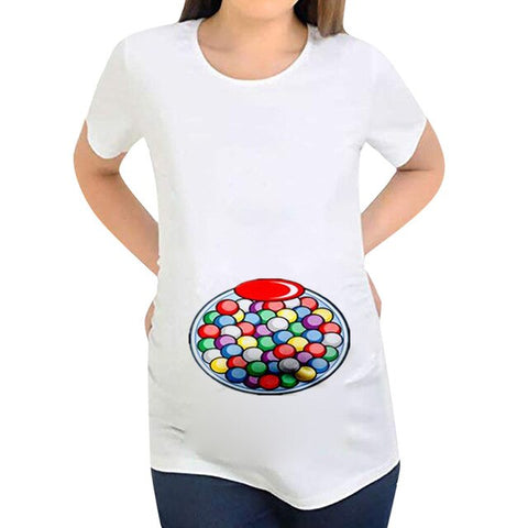 Pregnant Women Short Sleeve T-shirt Maternity Cartoon Print Tops Maternity Clothes Pregnancy Ropa Embarazada Lactancia Ropa