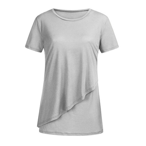 Maternity Nursing Short Sleeve Solid Tops Breastfeeding T-Shirt Pregnant Women T-shirt Clothes Summer Casual Pregnancy TShirt