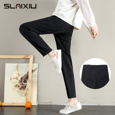 Autumn and winter Pregnant Loose stretch women's casual pants Casual Pants Pregnancy Clothes Thick plush Plue Size M-5XL