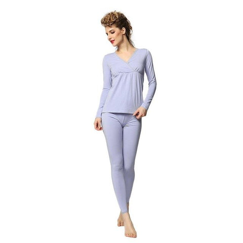 Women's Modal Maternity Pajama Se Pregnancy Suit Postpartum Nursing Breastfeeding Leisure Wear in Spring Summer Autumn Winter