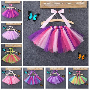 Fashion Baby Kids Skirts 0-8Y Kids Baby Girls' Bowknot RAINBOW Tutu Dancing Skirt Princess Party Colorful Clothing