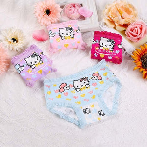 4pcs/lot 2017 new fashion kids panties girls' briefs female child underwear lovely cartoon panties children clothing baby clothe