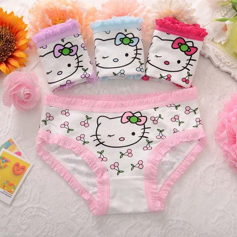 4pcs/lot 2017 new fashion kids panties girls' briefs female child underwear lovely cartoon panties children clothing baby clothe