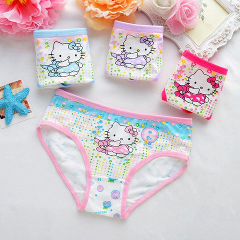 4pcs/lot 2017 new fashion kids panties girls' briefs female child underwear lovely cartoon panties children clothing baby clothe