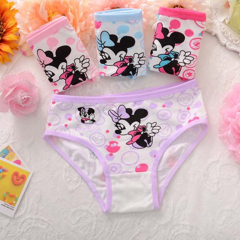 4pcs/lot 2017 new fashion kids panties girls' briefs female child underwear lovely cartoon panties children clothing baby clothe