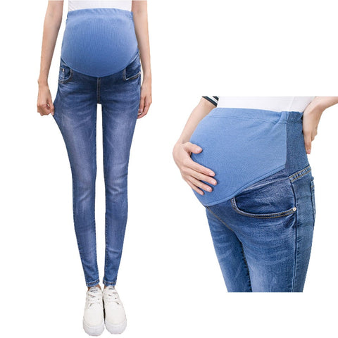 Abdominal Jeans For Pregnant Women Denim Skinny Trousers Nursing Maternity Clothes Elastic Waist Pregnancy Pants Autumn Clothing