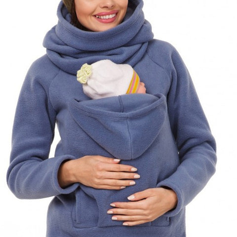 Warm Autumn Kangaroo Carrier Baby Hoddies Jackets Women's Maternity Hoodies Baby Holder Hoodies Winter Outwear Pregnancy Coat