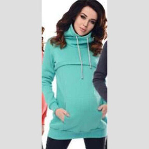 S-5XL Pregnancy Autumn Shirt Warm Women's Maternity Hoodies Hooded Hoodies Outwear Pregnancy Coats Winter