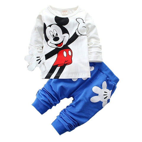 2019 Children Girls Boys Brand Clothing Set Baby Spring Character Cotton Long Sleeve T Shirt Pants Suit Kids Tracksuit 0-4 Years