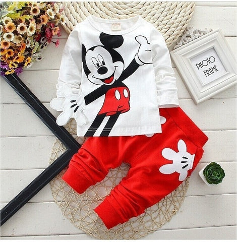 2019 Children Girls Boys Brand Clothing Set Baby Spring Character Cotton Long Sleeve T Shirt Pants Suit Kids Tracksuit 0-4 Years