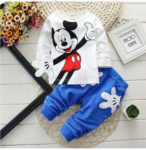 2019 Children Girls Boys Brand Clothing Set Baby Spring Character Cotton Long Sleeve T Shirt Pants Suit Kids Tracksuit 0-4 Years