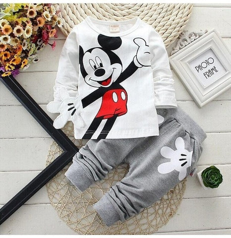 2019 Children Girls Boys Brand Clothing Set Baby Spring Character Cotton Long Sleeve T Shirt Pants Suit Kids Tracksuit 0-4 Years