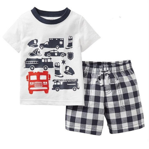 Children clothing suits for boys set children's sports suits Summer short sleeves T-shirt+shorts Set for kids clothes for retail