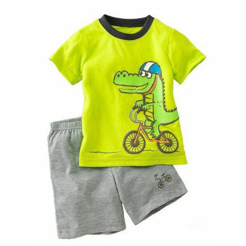 Children clothing suits for boys set children's sports suits Summer short sleeves T-shirt+shorts Set for kids clothes for retail