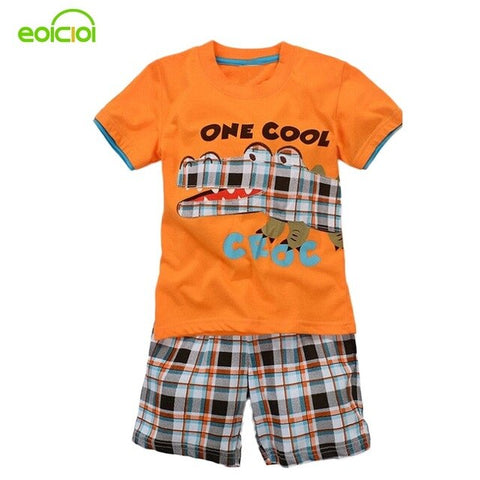 Children clothing suits for boys set children's sports suits Summer short sleeves T-shirt+shorts Set for kids clothes for retail