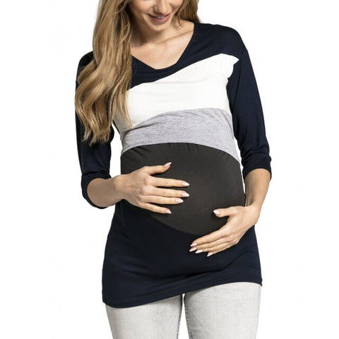 Bottom Maternity Tops For Pregnant Women Clothes Nursing Shirts Breastfeeding Pregnancy Tops Feeding Mother Lactation Wear