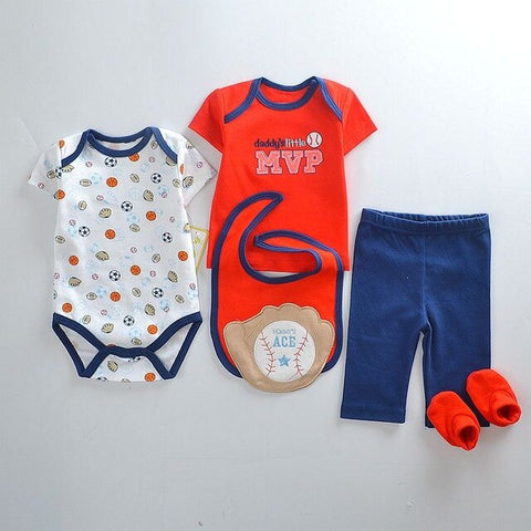 5pcs Per Set Summer 2019 New Born Baby Boy Clothes Ropa Bebe Nino Conjunto Menino Toddler Boys Clothing Baby Boys' Clothing Sets