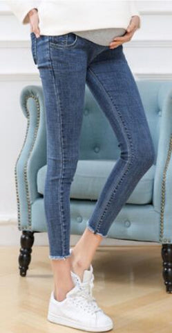 Maternity Clothes Elastic Soft Maternity Jeans Skinny Pregnancy Pants  Lovely Trousers for Pregnant Women Spring Summer Clothing