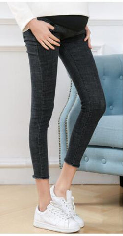 Maternity Clothes Elastic Soft Maternity Jeans Skinny Pregnancy Pants  Lovely Trousers for Pregnant Women Spring Summer Clothing