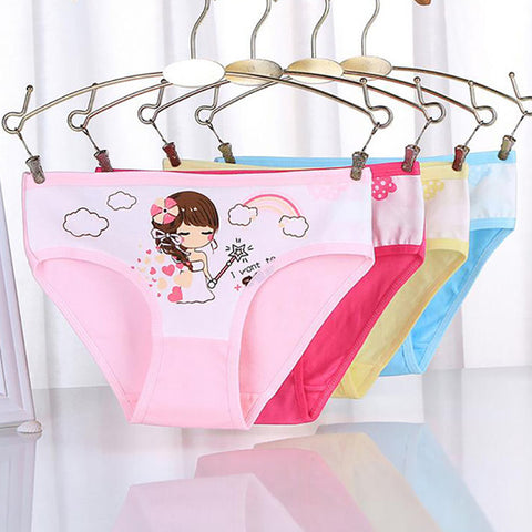 4pcs/lot fashion kids panties girls' briefs female child underwear lovely cartoon panties children clothing baby Girl Underwear